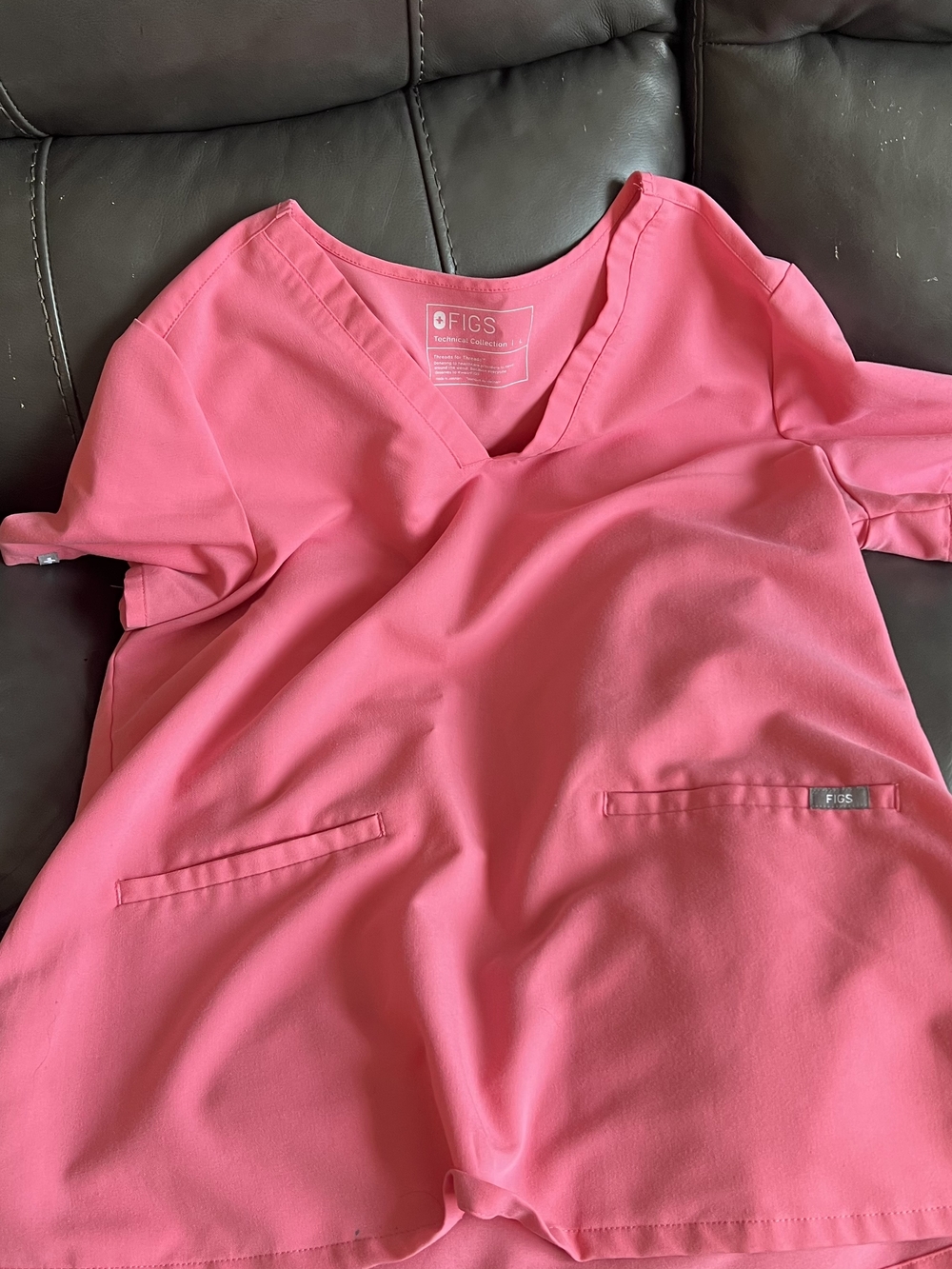 Figs Pink V-Neck Medical Top